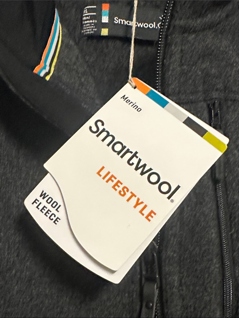 Smartwool Men’s Charcoal Heather Echo Lake Full Zip Jacket XL NEW - Picture 3 of 6